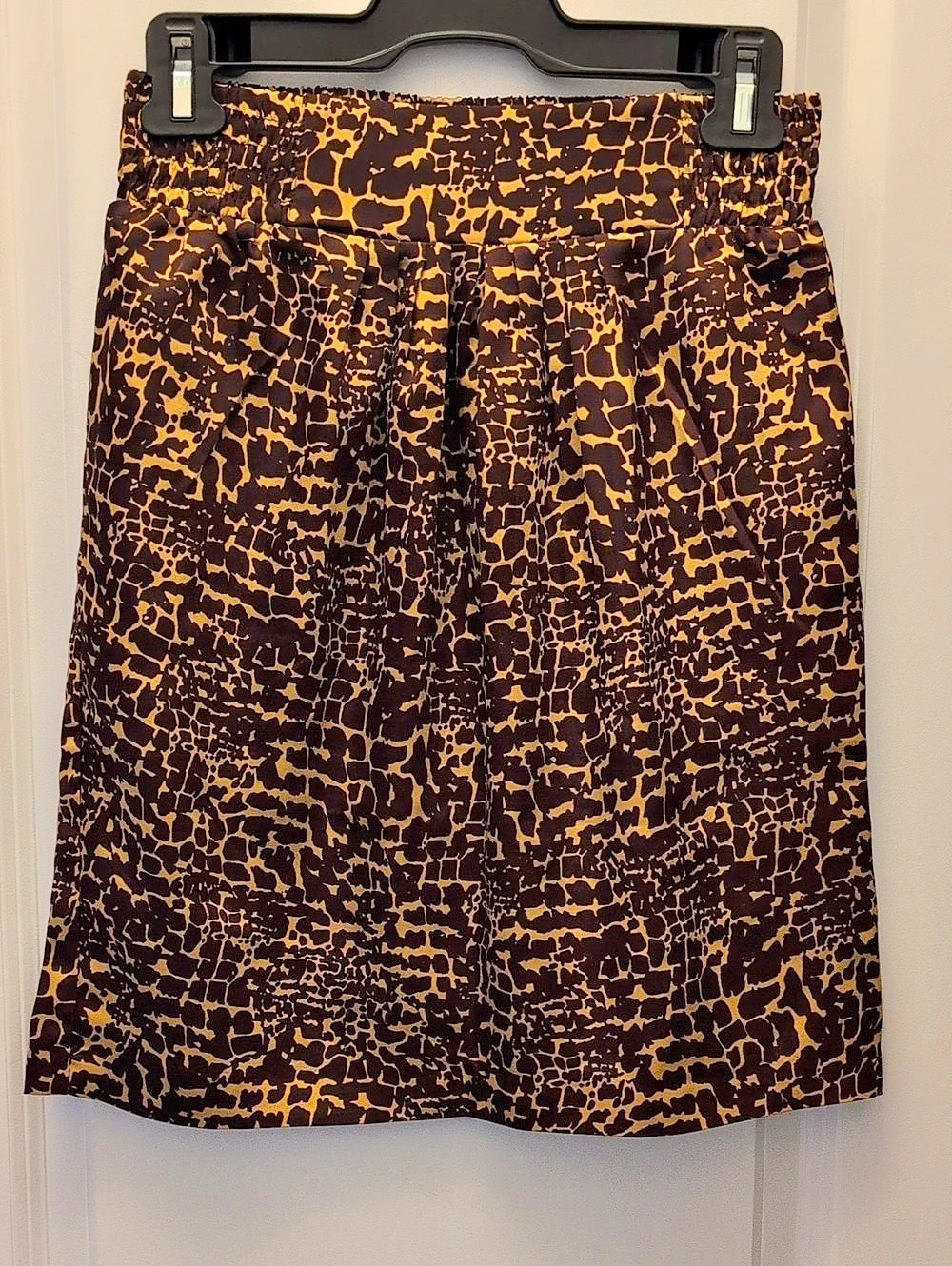 Jacob Animal Print Midi Skirt in Brown & Yellow